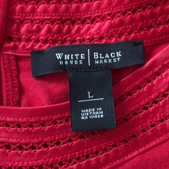 🌹White House Black Market Red Top Sz L💋 - Picture 6 of 8